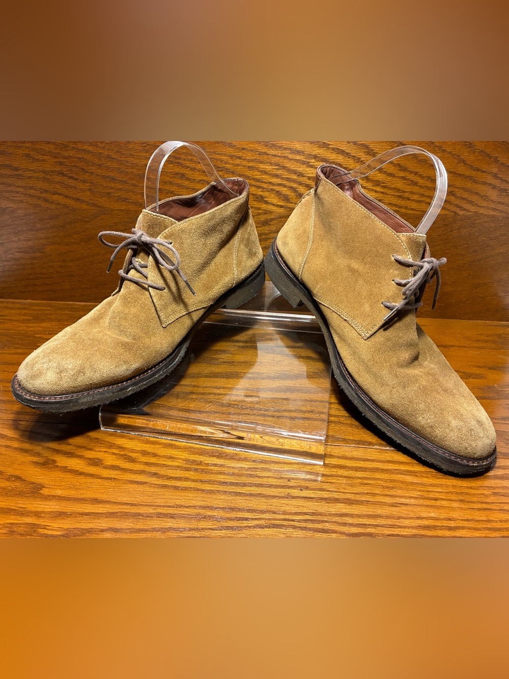 Johnston & Murphy Memory Foam Suede Chukka Boots Tan Men’s Size 10.5 - Picture 6 of 13